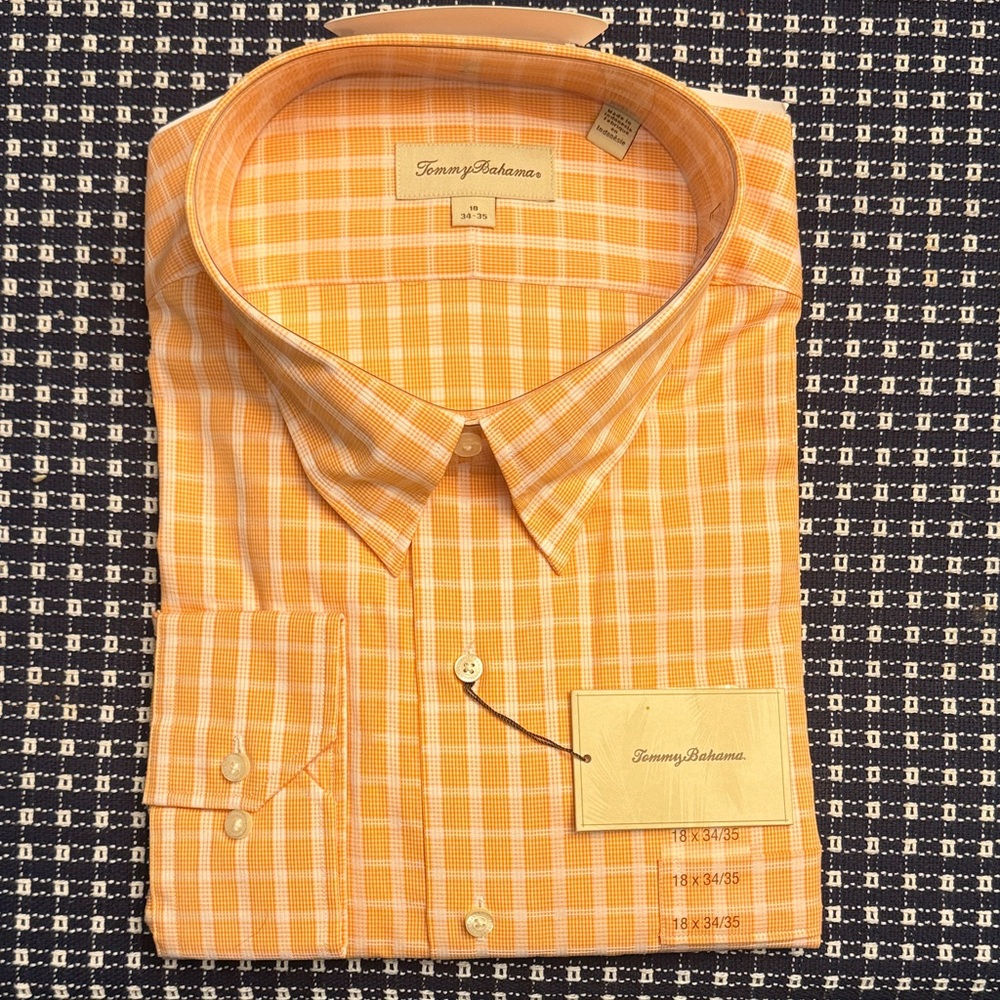 Tommy Bahama Men's Orange Plaid Shirt